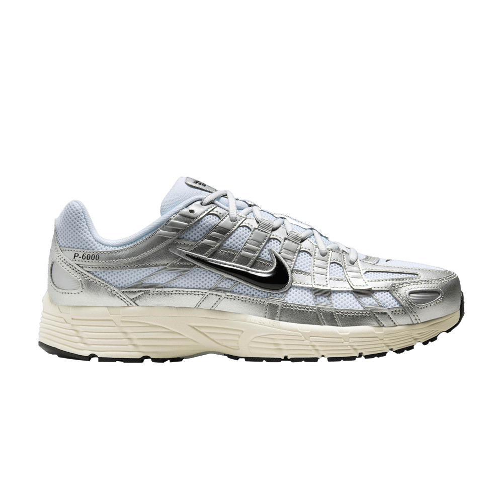 Nike P-6000 White Metallic Silver Flat Silver Black