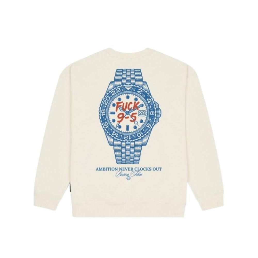 BF Oversized Backprint Pullover FUCK 9-5 - Off-White