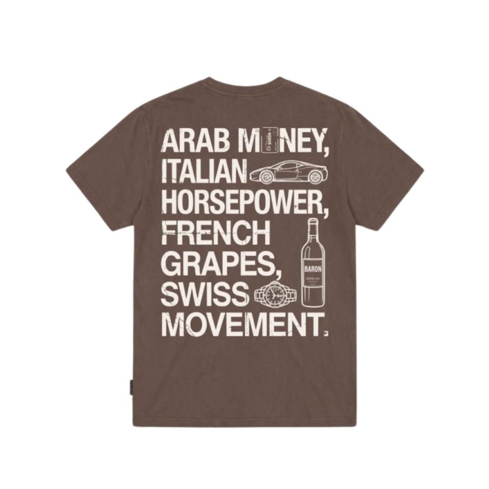 BF Oversized Backprint T-Shirt ARAB MONEY - Chocolate Brown