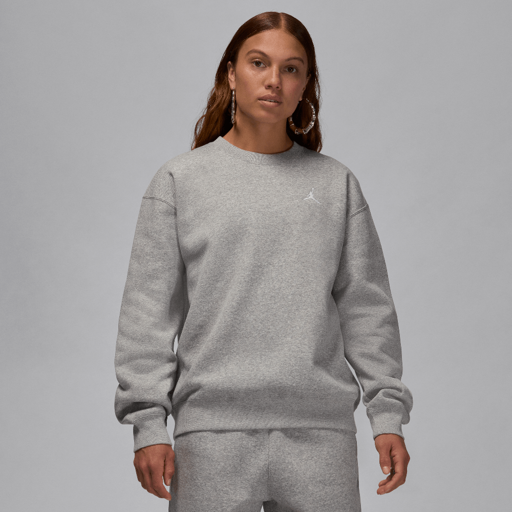 Jordan Brooklyn Fleece Women's Crew-Neck Sweatshirt Dark Grey Heather/White