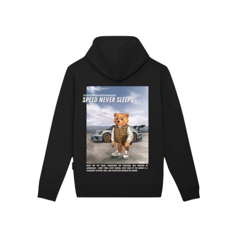 BF Backprint Hoodie Filou 187 SPEED NEVER SLEEPS - Black