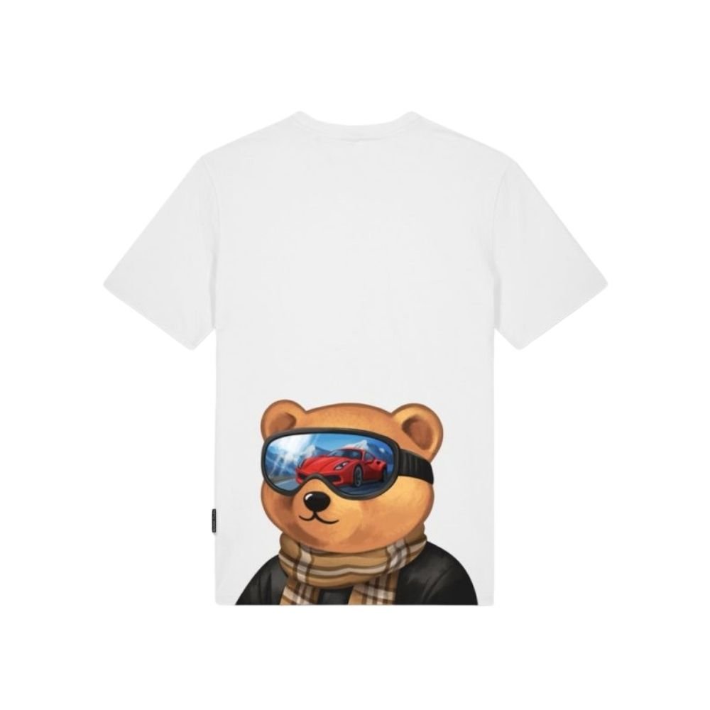 BF Backprint T-Shirt Half Filou with SKI GLASSES - White