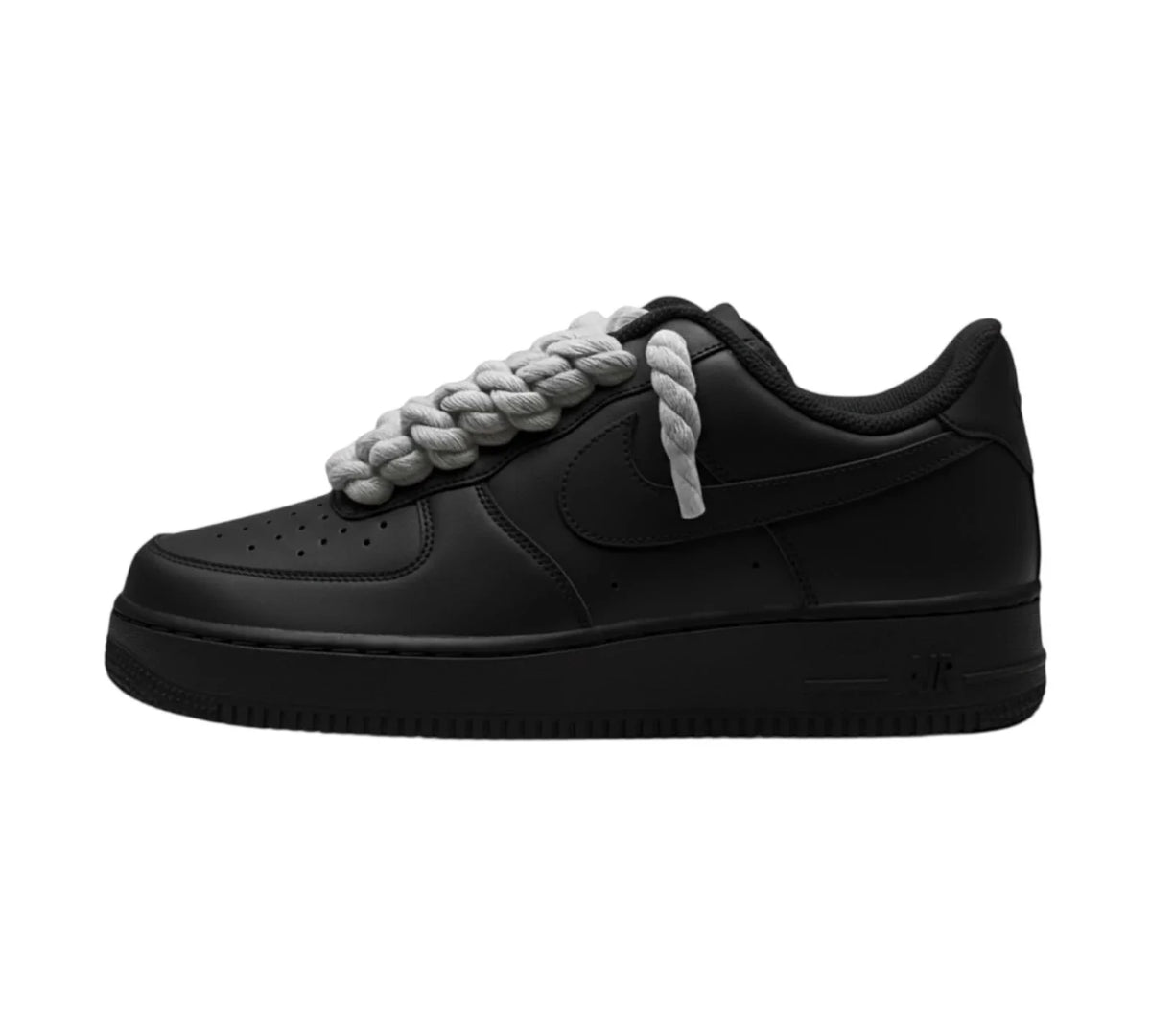 Nike Air Force 1 Low '07 Black Grey Rope Lace