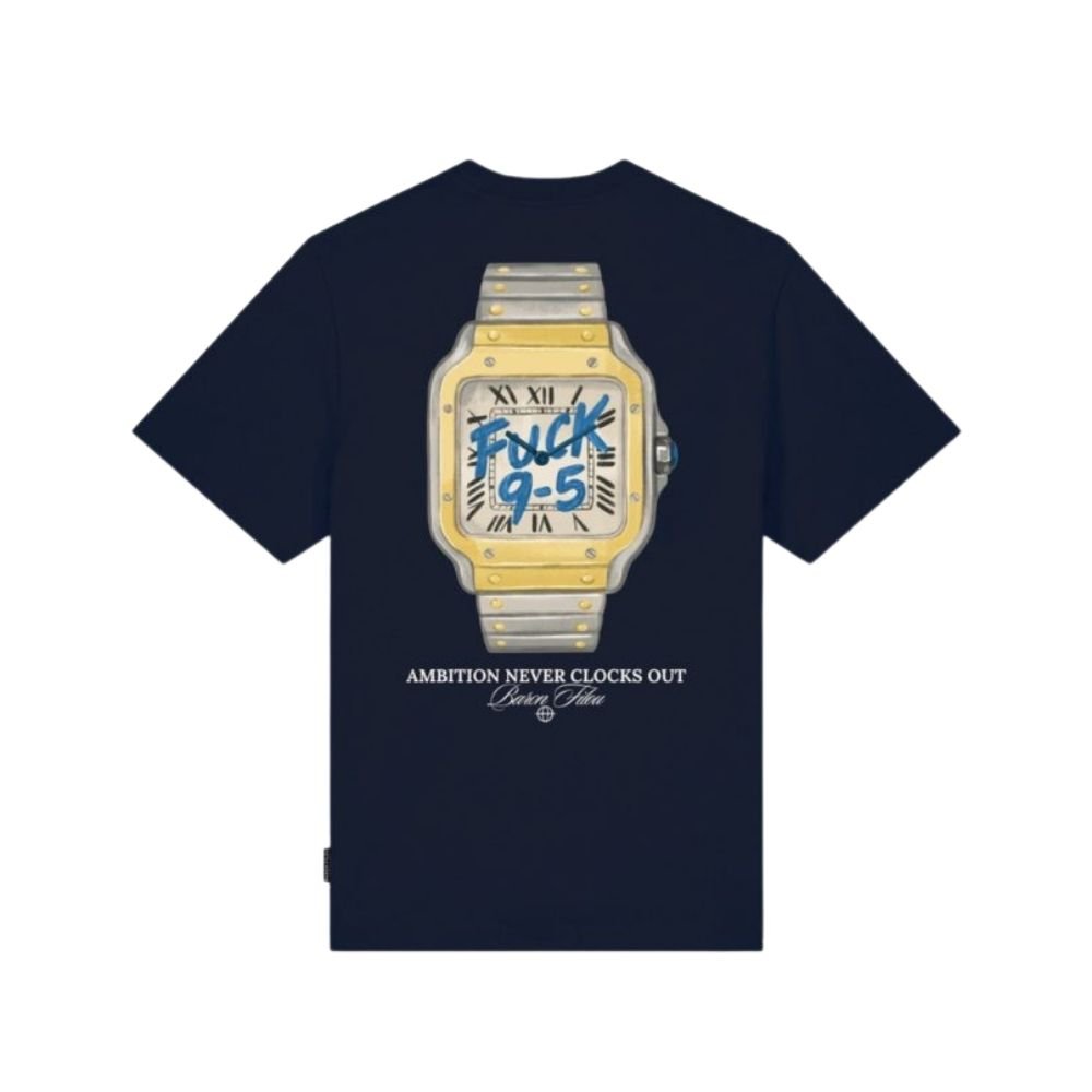 BF Oversized Backprint T-Shirt FUCK 9-5 - Oxford Blue