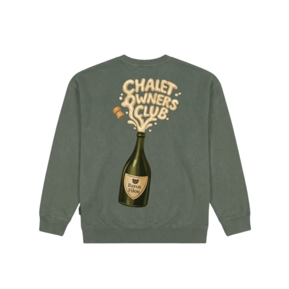 BF Oversized Backprint Pullover BOTTLE - Olive Green