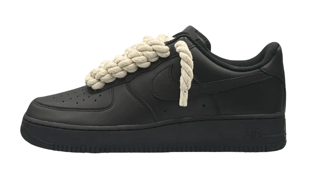 Nike Air Force 1 Low '07 Black Beige Rope Lace