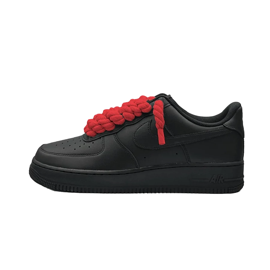 Nike Air force 1 Low '07 Black Red Rope Lace