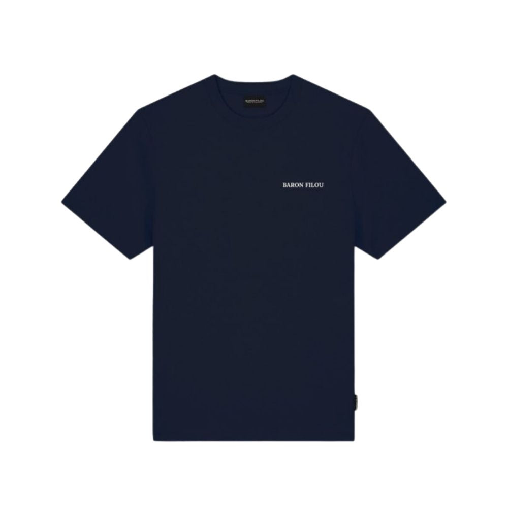 BF Oversized Backprint T-Shirt CAR WITH SKIS - Oxford Blue