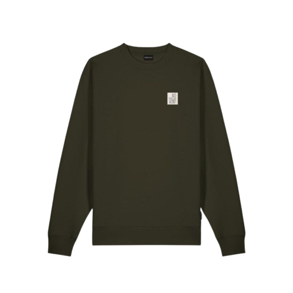 BF Backprint Pullover Filou 182 STAMP - Olive Green