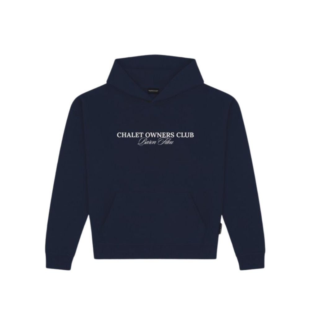 BF Oversized Backprint Hoodie CAR WITH SKIS - Oxford Blue