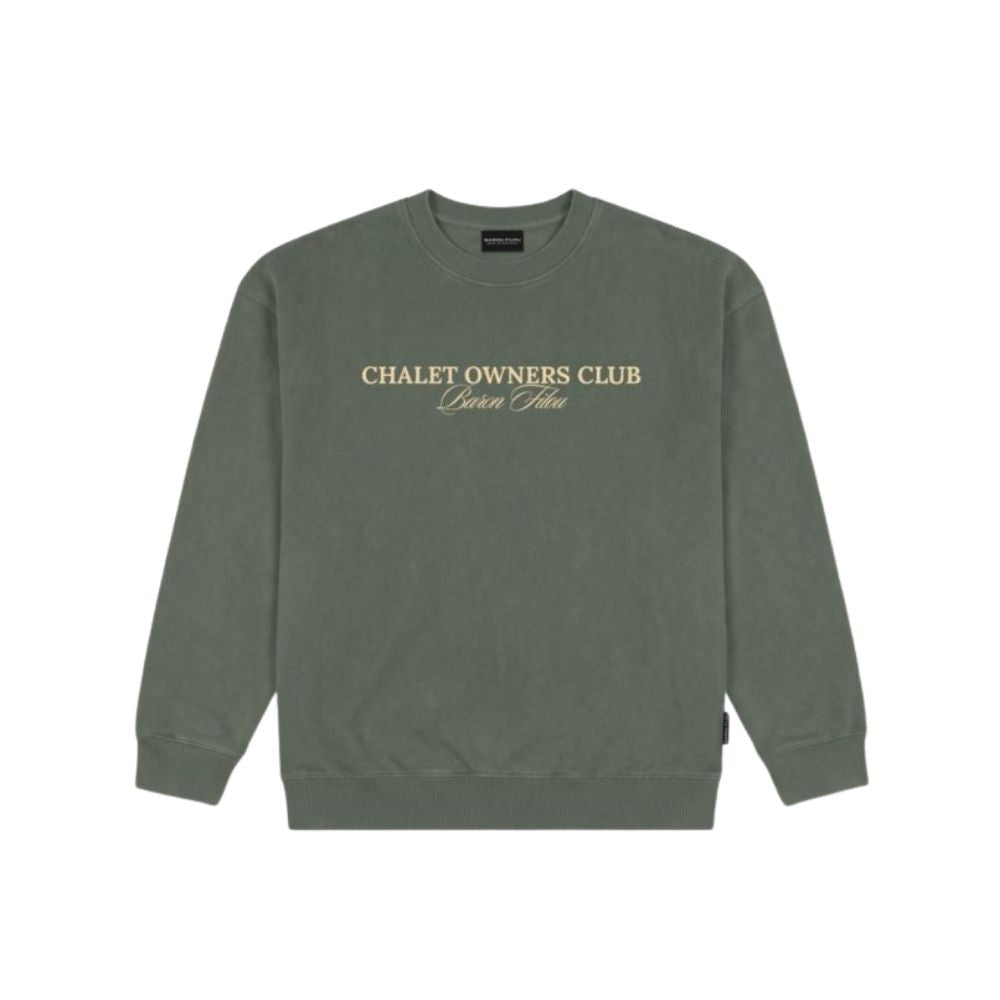 BF Oversized Backprint Pullover BOTTLE - Olive Green