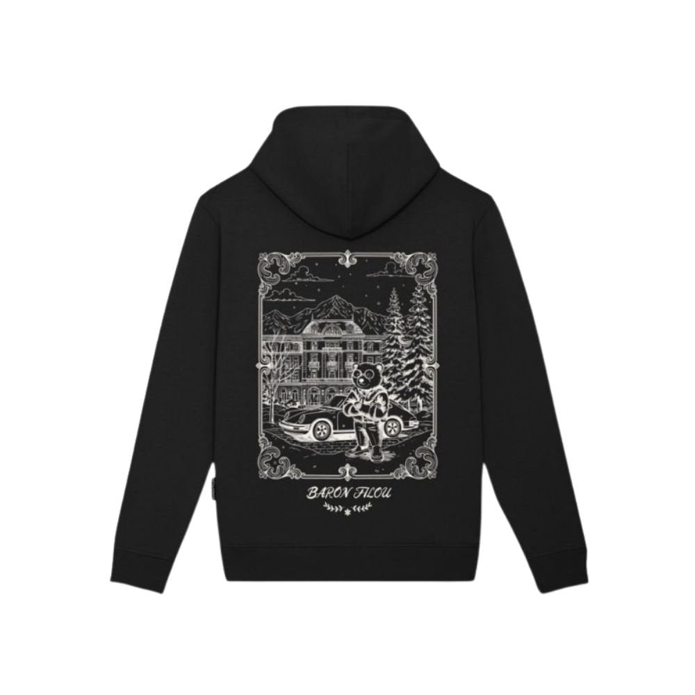 BF Backprint Poster Lineart Hoodie Filou 186 - Black